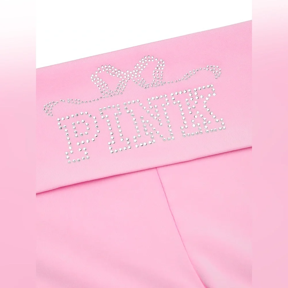 PINK x LoveShackFancy Cotton Foldover Flare Leggings - Picture 4 of 5